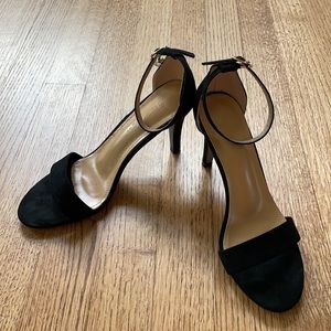 New-Black Needle Heels Suede 3”